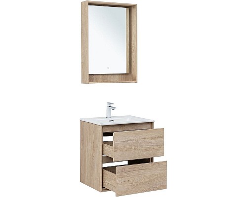 Тумба под раковину Aquanet Милан 60 336382 подвесная Дуб светлый