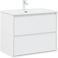 Тумба под раковину Aquanet Милан 80 336369 подвесная Белый глянец