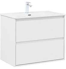 Тумба под раковину Aquanet Милан 80 336369 подвесная Белый глянец