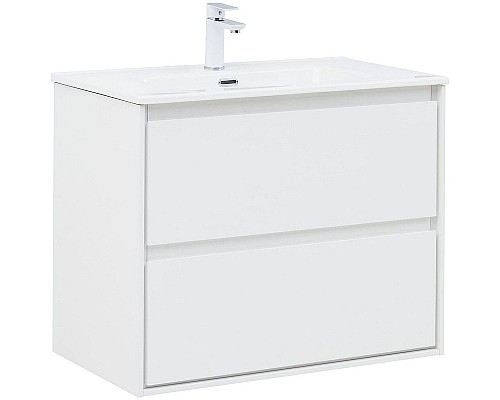 Тумба под раковину Aquanet Милан 80 336369 подвесная Белый глянец