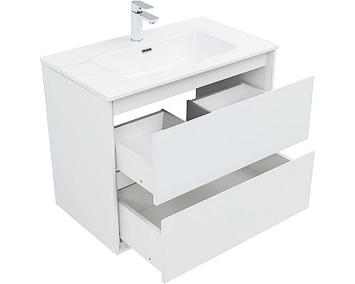 Тумба под раковину Aquanet Милан 80 336369 подвесная Белый глянец