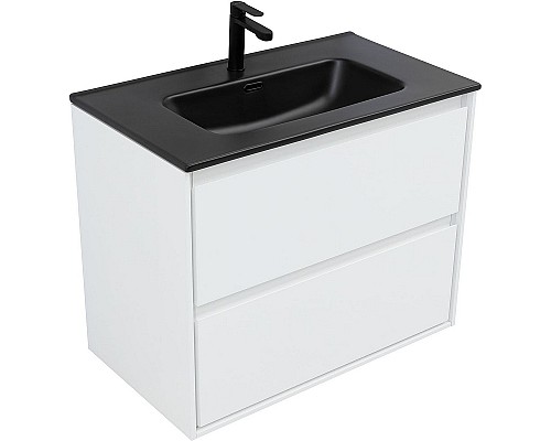 Тумба под раковину Aquanet Милан 80 336369 подвесная Белый глянец