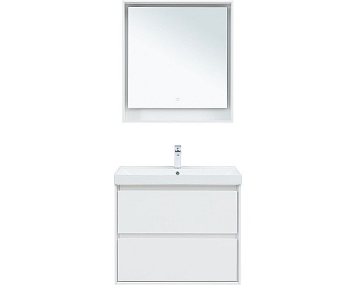 Тумба под раковину Aquanet Милан 80 336369 подвесная Белый глянец