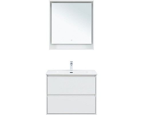 Тумба под раковину Aquanet Милан 80 336369 подвесная Белый глянец