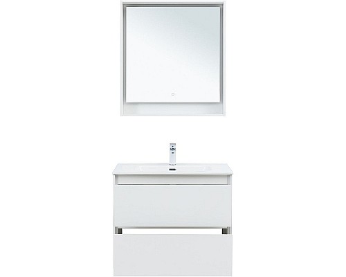 Тумба под раковину Aquanet Милан 80 336369 подвесная Белый глянец