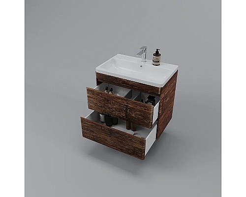 Тумба под раковину Style Line Атлантика 70 Люкс Plus СС-00002340 подвесная Старое дерево