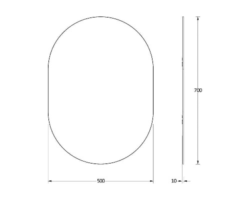 Зеркало Evoform Colora 70х50 BY 0463 с окантовкой - Черный цвет