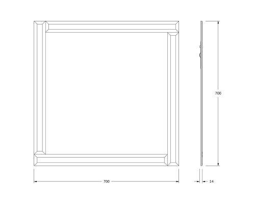 Зеркало Evoform Style 70x70 с зеркальным обрамлением - цвет Бронза