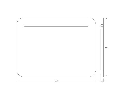 Зеркало Evoform Ledline 60x80 с подсветкой 6.5 W - без выключателя