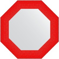 Зеркало Evoform Octagon 61x61 BY 7408 в багетной раме - Красная волна 89 мм