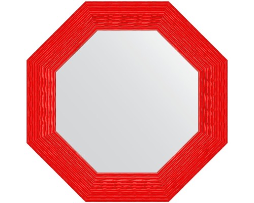 Зеркало Evoform Octagon 61x61 BY 7408 в багетной раме - Красная волна 89 мм