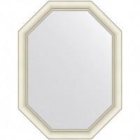 Зеркало Evoform Octagon 81x61 в багетной раме - Белый с серебром 60 мм