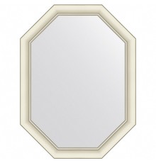 Зеркало Evoform Octagon 81x61 в багетной раме - Белый с серебром 60 мм
