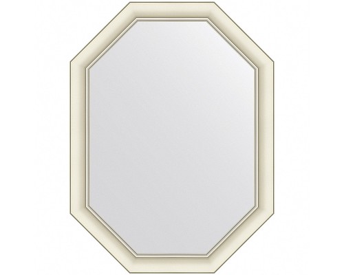 Зеркало Evoform Octagon 81x61 в багетной раме - Белый с серебром 60 мм