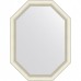Зеркало Evoform Octagon 81x61 в багетной раме - Белый с серебром 60 мм