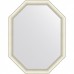Зеркало Evoform Octagon 91x71 в багетной раме - Белый с серебром 60 мм