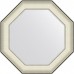 Зеркало Evoform Octagon 59x59 в багетной раме - Белая кожа с хромом 78 мм