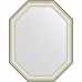 Зеркало Evoform Octagon 94x74 в багетной раме - Белая кожа с хромом 78 мм