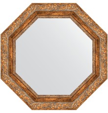Зеркало Evoform Octagon 60х60 в багетной раме - Виньетка античная бронза 85 мм