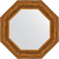 Зеркало Evoform Octagon 64х64 в багетной раме - Травленая бронза 99 мм