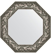Зеркало Evoform Octagon 63х63 в багетной раме - Византия серебро 99 мм
