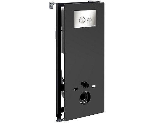 Инсталляция WasserKRAFT Abens 20TLT.010.ME.BL.BN01 для унитаза Черное стекло с клавишей смыва Никель