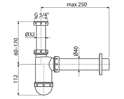 Сифон для раковины Alcaplast (A43) Белый