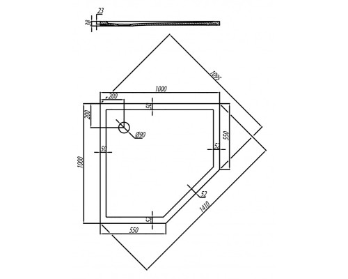 Душевой поддон из искусственного камня Aquaton Калифорния 100x100 1A714936CA010 Белый