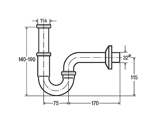 Сифон для раковины Viega 305611 Хром