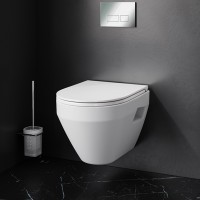 Комплект: инсталляция с подвесным унитазом FlashClean, с сиденьем микролифт и клавишей