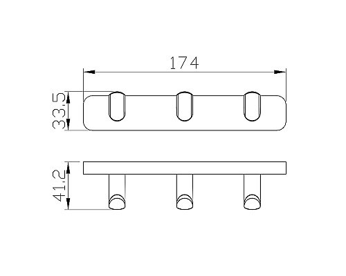 Вешалка с 3 крючками для ванной Wonzon&Woghand GRAFFITY, Темный графит WW-9335-BGM