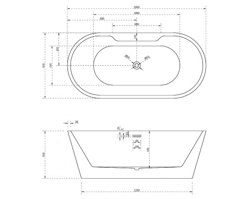 Акриловая ванна Abber 160х80 Белая