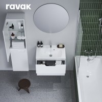 Комплект мебели (Зеркало + Раковина + Тумба + Шкаф, правый) Ravak CLASSIC II 700 БЕЛЫЙ