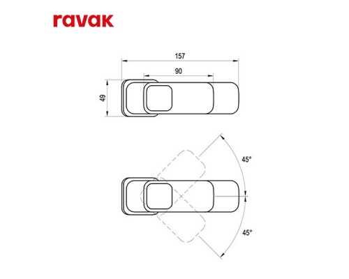 Комплект мебели (Раковина, правая + Тумба + Смеситель) Ravak CLASSIC II 400 БЕЛЫЙ, ПРАВЫЙ