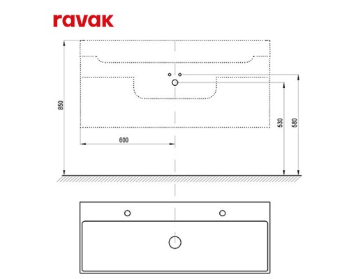 Комплект мебели (Зеркало + Раковина + Тумба + Шкаф) Ravak 70508076SET NATURAL 500 БЕЛЫЙ