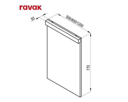 Комплект мебели (Зеркало + Раковина + Тумба + Шкаф) Ravak 70508076SET NATURAL 500 БЕЛЫЙ