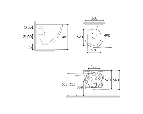Комплект 5 в 1: Инсталляция S401111 + Унитаз OVOTD2210