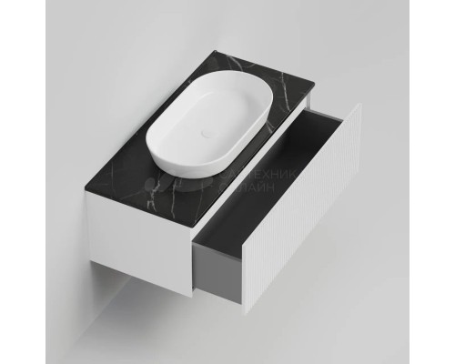 Столешница La Fenice Granite Black Olive Light Lappato Terra 100 см Черная