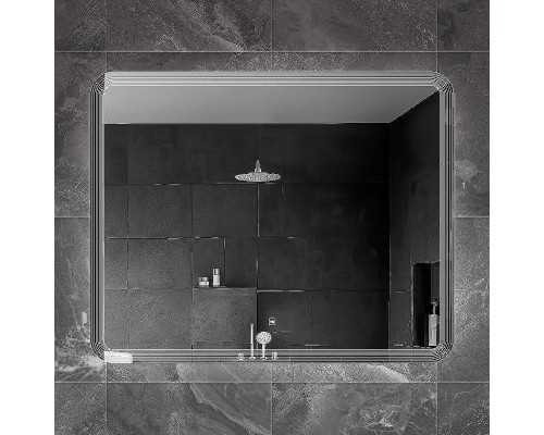 Зеркало Cezares Duet 100 CZR-SPC-DUET-1000-800-LED-TCH с подсветкой с лазерной гравировкой и сенсорным выключателем