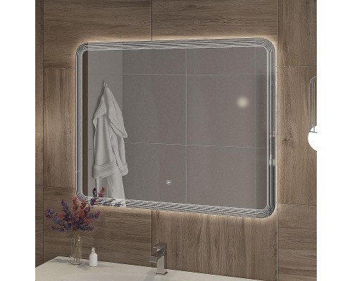 Зеркало Cezares Duet 100 CZR-SPC-DUET-1000-800-LED-TCH с подсветкой с лазерной гравировкой и сенсорным выключателем