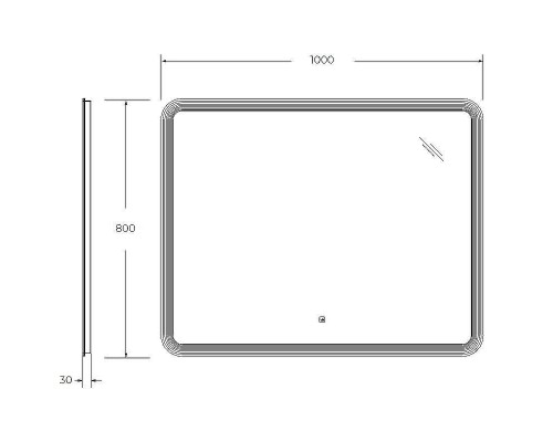 Зеркало Cezares Duet 100 CZR-SPC-DUET-1000-800-LED-TCH с подсветкой с лазерной гравировкой и сенсорным выключателем