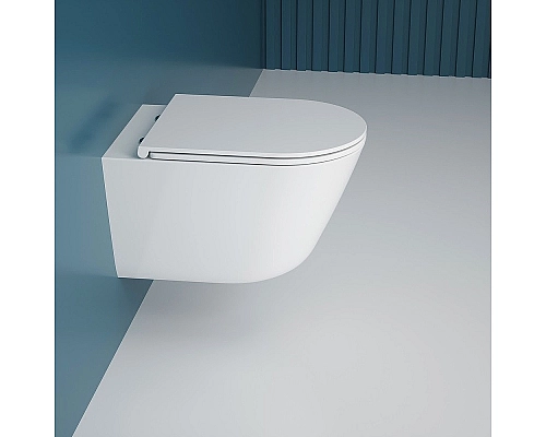 Подвесной унитаз Esbano Clavel-53T безободковый белый, смыв Торнадо Подвесной унитаз Esbano Clavel-53T безободковый белый, смыв Торнадо