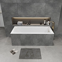 Ванна из литьевого мрамора Monblan Serena Slim 1500x700 белая матовая