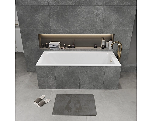 Ванна из литьевого мрамора Monblan Serena Slim 1500x700 белая глянцевая Ванна из литьевого мрамора Monblan Serena Slim 1500x700 белая глянцевая