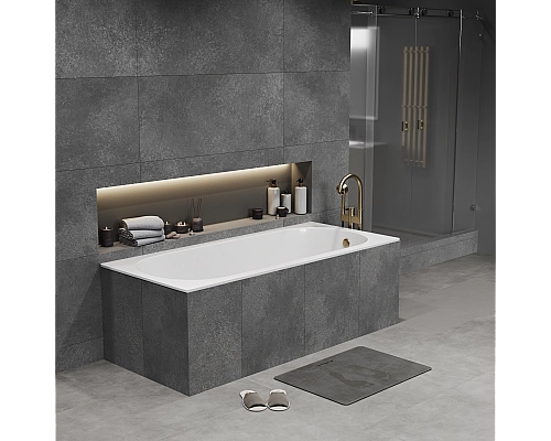 Ванна из литьевого мрамора Monblan Oberon Slim 1700x700 белая матовая