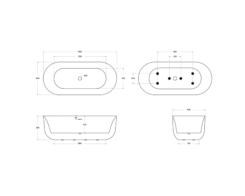 Акриловая ванна BelBagno 180x80 BB706-1800-800 без гидромассажа Акриловая ванна BelBagno 180x80 BB706-1800-800 без гидромассажа