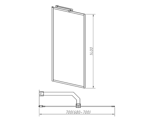 Душевая шторка на ванну Vincea VSB-41700FLB 700x1400 черный стекло рифленое Душевая шторка на ванну Vincea VSB-41700FLB 700x1400 черный стекло рифленое