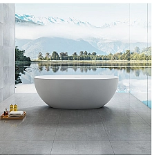 Ванна из искусственного камня Vincea VBT-6S01MW 1700x750x550 белый матовый со сливом