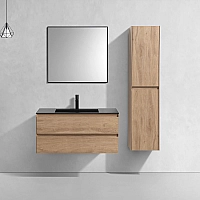 База под раковину Vincea Luka 1000 подвесная 2 выкатных ящика Soft-close N.Oak