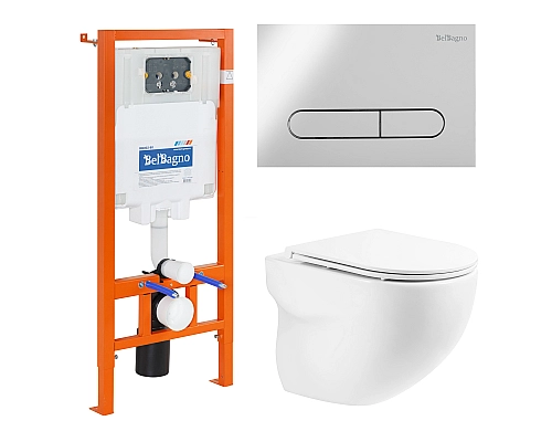 Комплект унитаза с инсталляцией BelBagno Onda BB066CHR/BB870SC/BB002-80/BB005-PR-CHROME с сиденьем Микролифт и клавишей смыва Хром глянцевый Комплект унитаза с инсталляцией BelBagno Onda BB066CHR/BB870SC/BB002-80/BB005-PR-CHROME с сиденьем Микролифт и клавишей смыва Хром глянцевый